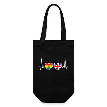 Bolivia Great Britain Heartbeat Flag - Gift Bag for Bottles - black - Front
