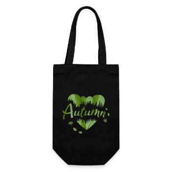 Autumn Autumn Leaves Heart Leaves - Gift Bag for Bottles - black - Front