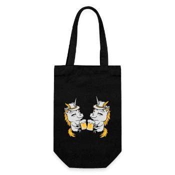 Unicorn Friends Beer Toast - Gift Bag for Bottles - black - Front