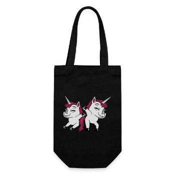 2 Licornes dansantes Dabbing - Sac à bouteille - noir - Devant