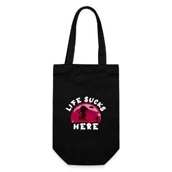 Life here sucks - Gift Bag for Bottles - black - Front