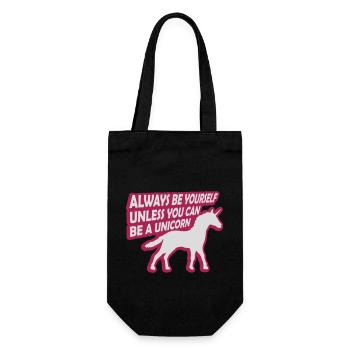 unicorn always be yourself - Geschenkbeutel für Flaschen - Schwarz - Vorne