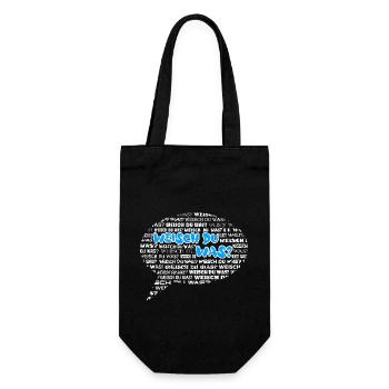 Weisch du was? Sprechblase Schweizerdeutsch blau - Geschenkbeutel für Flaschen - Schwarz - Vorne