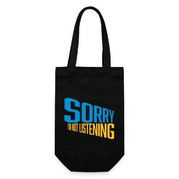sorry im not listening - Geschenkbeutel für Flaschen - Schwarz - Vorne