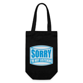 sorry im not listening - Geschenkbeutel für Flaschen - Schwarz - Vorne