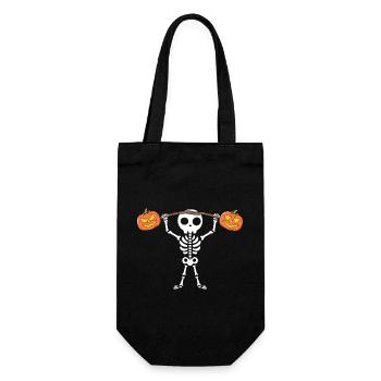 Citrouille squelette d’Halloween - Sac à bouteille - noir - Devant