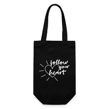 follow your heart - Gift Bag for Bottles - black - Front