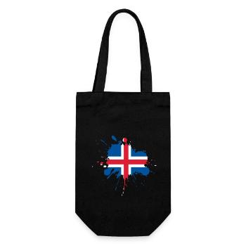 Iceland Flag Spot Design - Gift Bag for Bottles - black - Front