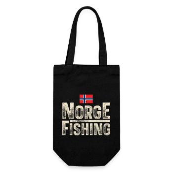 Norwegen Angeln Angler Fischen - Geschenkbeutel für Flaschen - Schwarz - Vorne