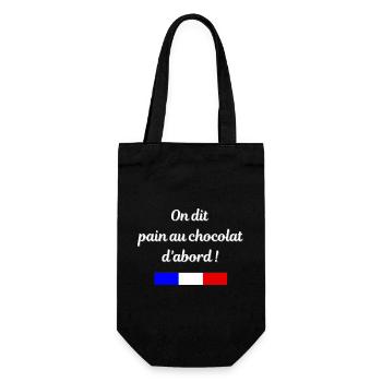 On dit pain au chocolat d'abord - Sac à bouteille - noir - Devant