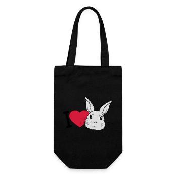 I love bunnys Logo - Geschenkbeutel für Flaschen - Schwarz - Vorne