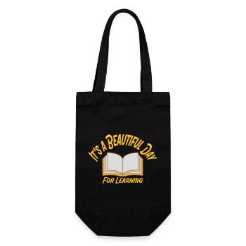 beautiful day for learning - Gift Bag for Bottles - black - Front