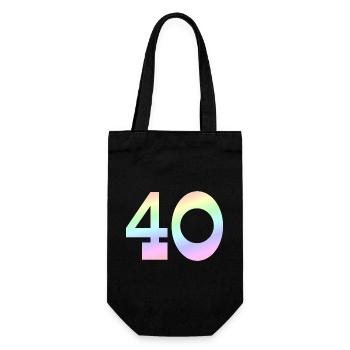 Geburtstagsgeschenk, 40 pastell Verlauf - Geschenkbeutel für Flaschen - Schwarz - Vorne