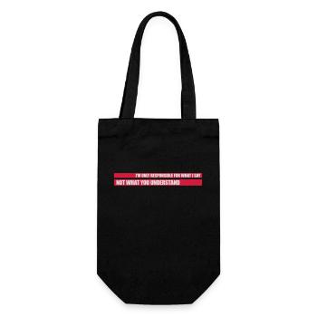 what I say quote - Gift Bag for Bottles - black - Front