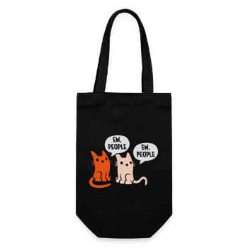 ew people cats pets - Gift Bag for Bottles - black - Front