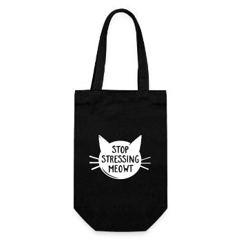 Stop Stressing Meowt - Cat - Gift Bag for Bottles - black - Front