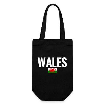 Wales Walisische Flagge Waliser - Geschenkbeutel für Flaschen - Schwarz - Vorne