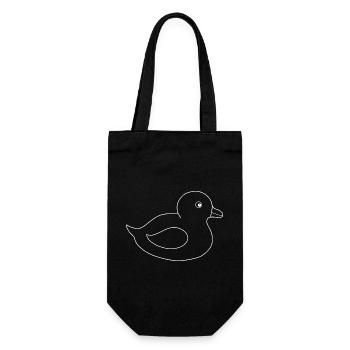 gelbe Ente, Entchen, Küken - Geschenkbeutel für Flaschen - Schwarz - Vorne