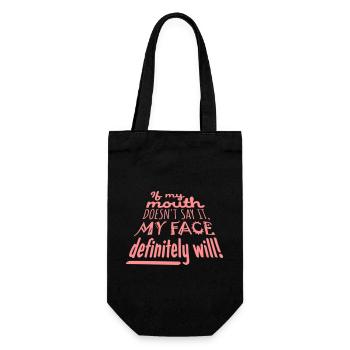 my face definitely will - Geschenkbeutel für Flaschen - Schwarz - Vorne