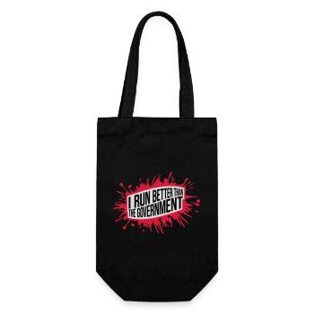 run better than government - Gift Bag for Bottles - black - Front