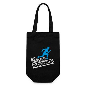 run better than government - Gift Bag for Bottles - black - Front