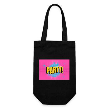 Party Disco Comic Style Bubble Graffiti Lettering - Gift Bag for Bottles - black - Front