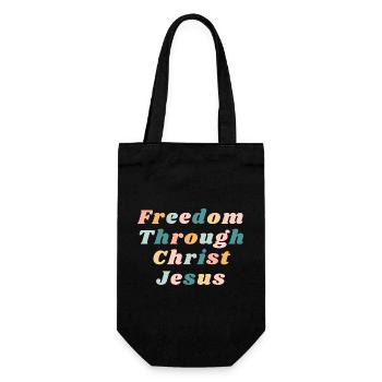 La liberté par le Christ Jésus Chrétien coloré - Sac à bouteille - noir - Devant