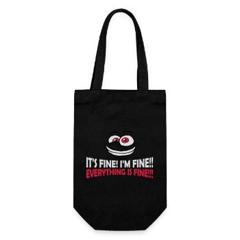 everything is fine quote - Gift Bag for Bottles - black - Front