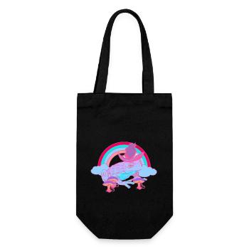 Magisch Regenbogen Kröte Frosch Zauberer Frösche - Geschenkbeutel für Flaschen - Schwarz - Vorne