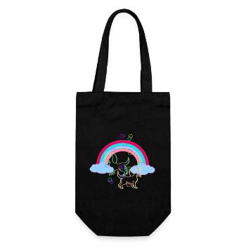 Heavenly Dream Fantasy Rainbow Dogs Colorful - Gift Bag for Bottles - black - Front