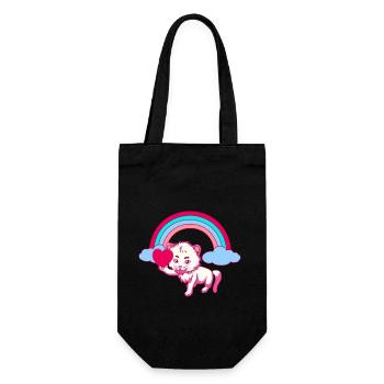 Rainbow Soft Kitten Children Toddler Baby - Gift Bag for Bottles - black - Front