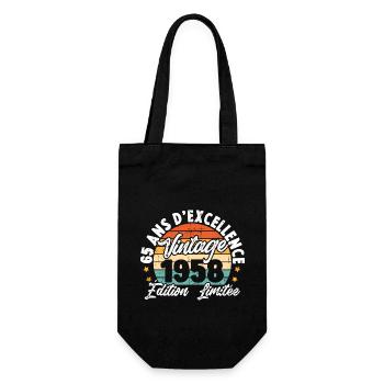 Vintage Cadeau D'anniversaire 65 Ans Vintage 1958 - Sac à bouteille - noir - Devant