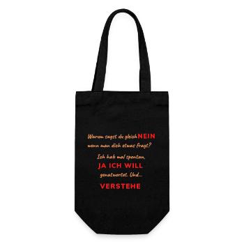 Warum sagst du gleich NEIN - Geschenkbeutel für Flaschen - Schwarz - Vorne