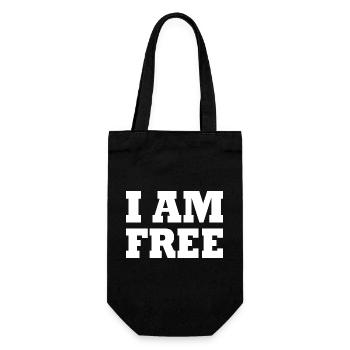 I am free - Geschenkbeutel für Flaschen - Schwarz - Vorne