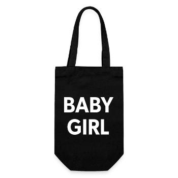 Baby Girl Weißer Text - Geschenkbeutel für Flaschen - Schwarz - Vorne