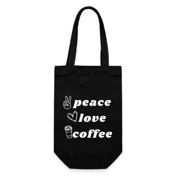 Peace Love Coffee - Caffeine - Gift Bag for Bottles - black - Front