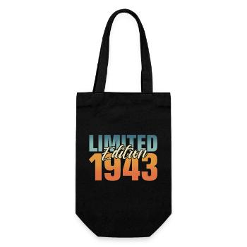80th birthday Born 1943. 80 years - Gift Bag for Bottles - black - Front