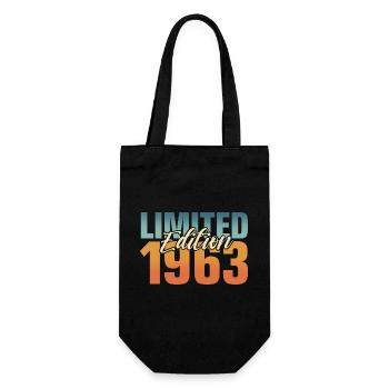 60th birthday 1963 Born 60 years - Gift Bag for Bottles - black - Front