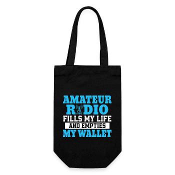 Amateur radio fills my life and empties my wallet - Geschenkbeutel für Flaschen - Schwarz - Vorne