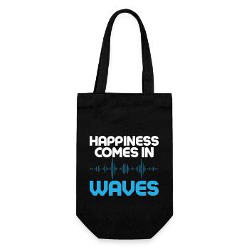 Happiness Comes In Waves Operator Amateur Radio - Geschenkbeutel für Flaschen - Schwarz - Vorne