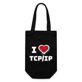 I love TCP/IP - Tribute to TCP IP & DARPA - Gift Bag for Bottles - black - Front