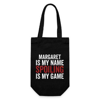 Margaret ist mein Name Spoiling ist mein Spiel - Geschenkbeutel für Flaschen - Schwarz - Vorne