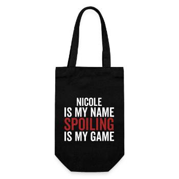 Nicole est mon nom Spoiling est mon jeu - Sac à bouteille - noir - Devant