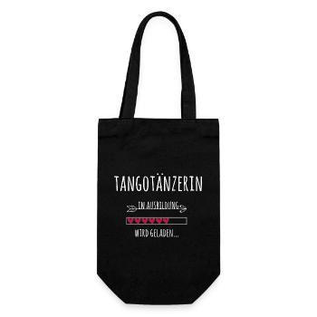 Tangotänzerin in Ausbildung / Geschenk Tango Tanz - Geschenkbeutel für Flaschen - Schwarz - Vorne