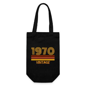 1970, vintage, year of birth - Gift Bag for Bottles - black - Front