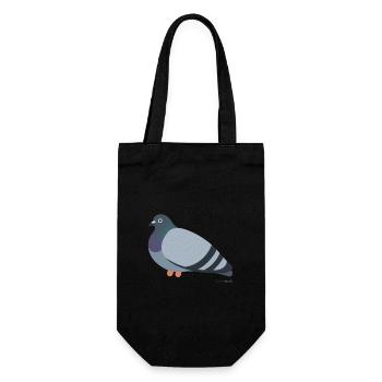 Our beloved grey city pigeon - Urban Pigeon - Gift Bag for Bottles - black - Front