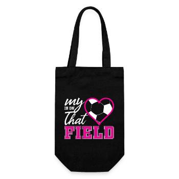 My Hearts Is On That Field Football Sports Lovers - Gift Bag for Bottles - black - Front