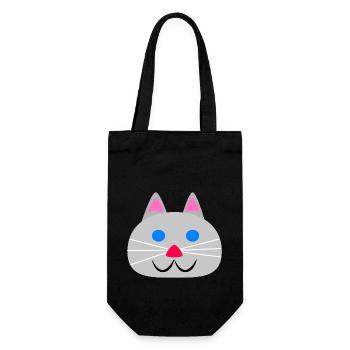 Visage de chat mignon - Sac à bouteille - noir - Devant