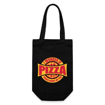 pizza thinks about me - Gift Bag for Bottles - black - Front