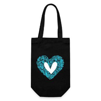 Heart Symbol Love Cute Hearts Pink Drawing 8 - Gift Bag for Bottles - black - Front